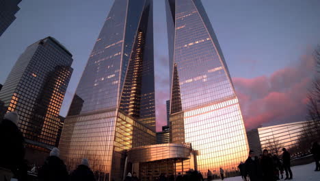 dramatic sunset at one world trade center