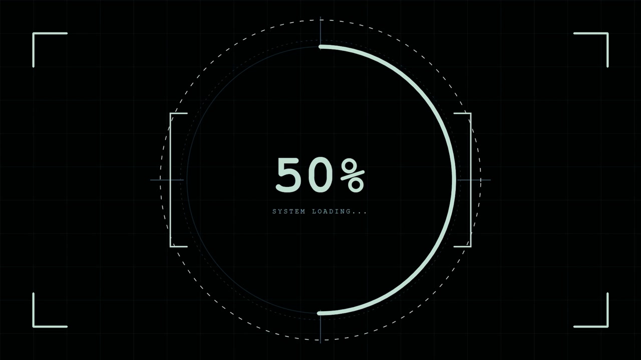 Digital System Loading Progress Bar with Percentage Counter