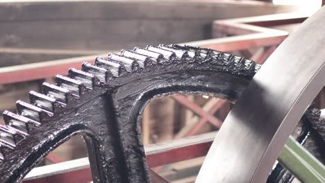 close-up of gears in motion at sovereign hill