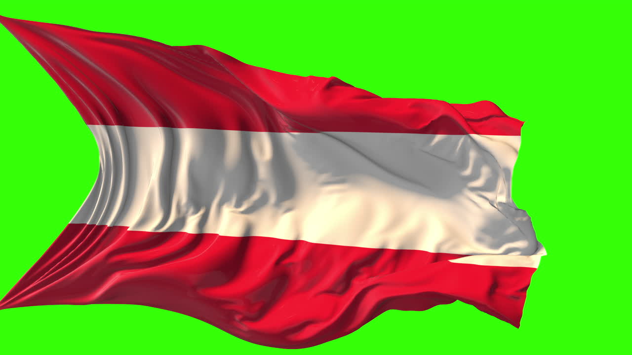 Waving Flag of Indonesia on Green Screen