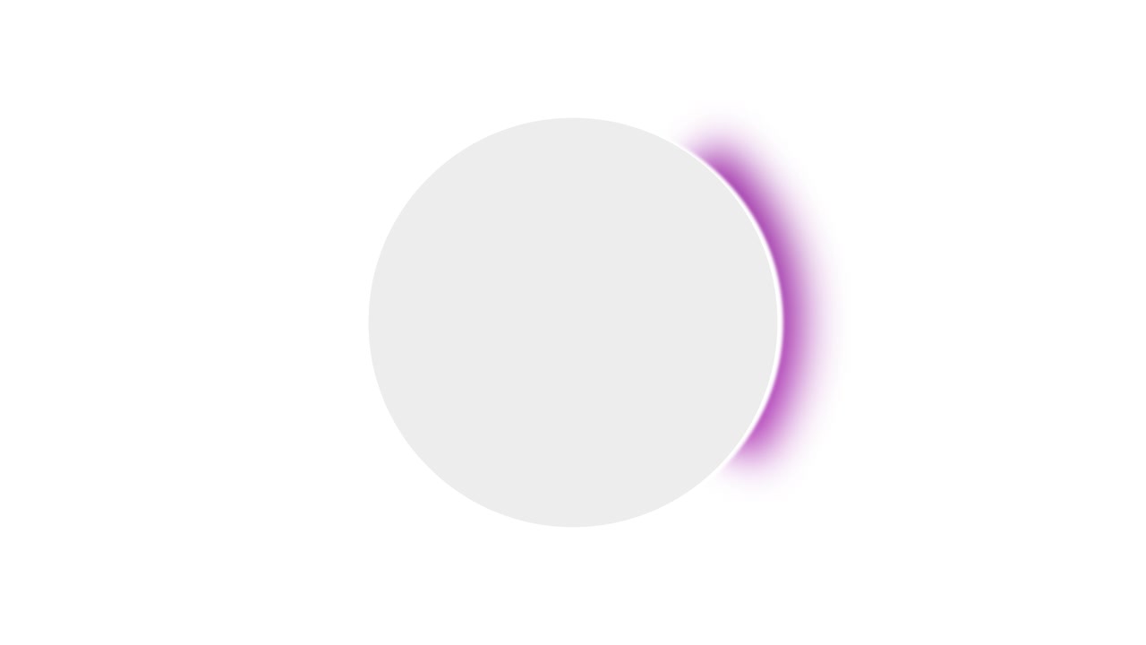 Minimalist White Circle with Dynamic Purple Shadow Animation