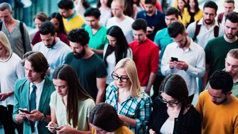 people engaged with smartphones: a snapshot of modern connectivity and digital immersion