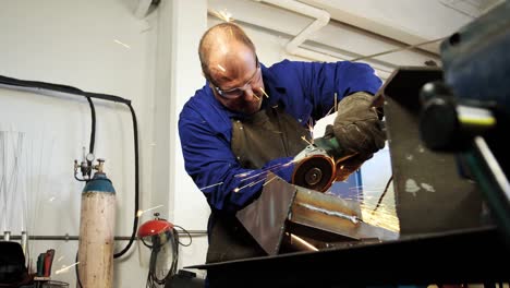 welder working at work shop