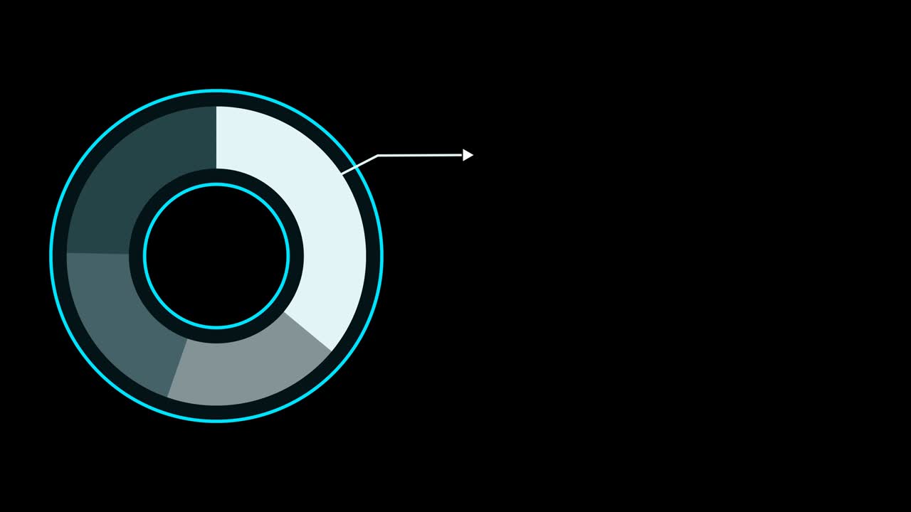 círculo gráfico de información azul negro blanco tono de color y punto de radar parpadea y se desvanece
