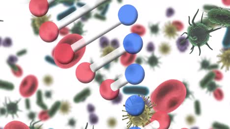 Animation-of-dna-strand-spinning-over-platelets-and-blood-cells