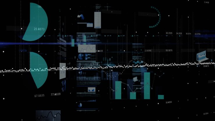 Animation of data processing and statistics