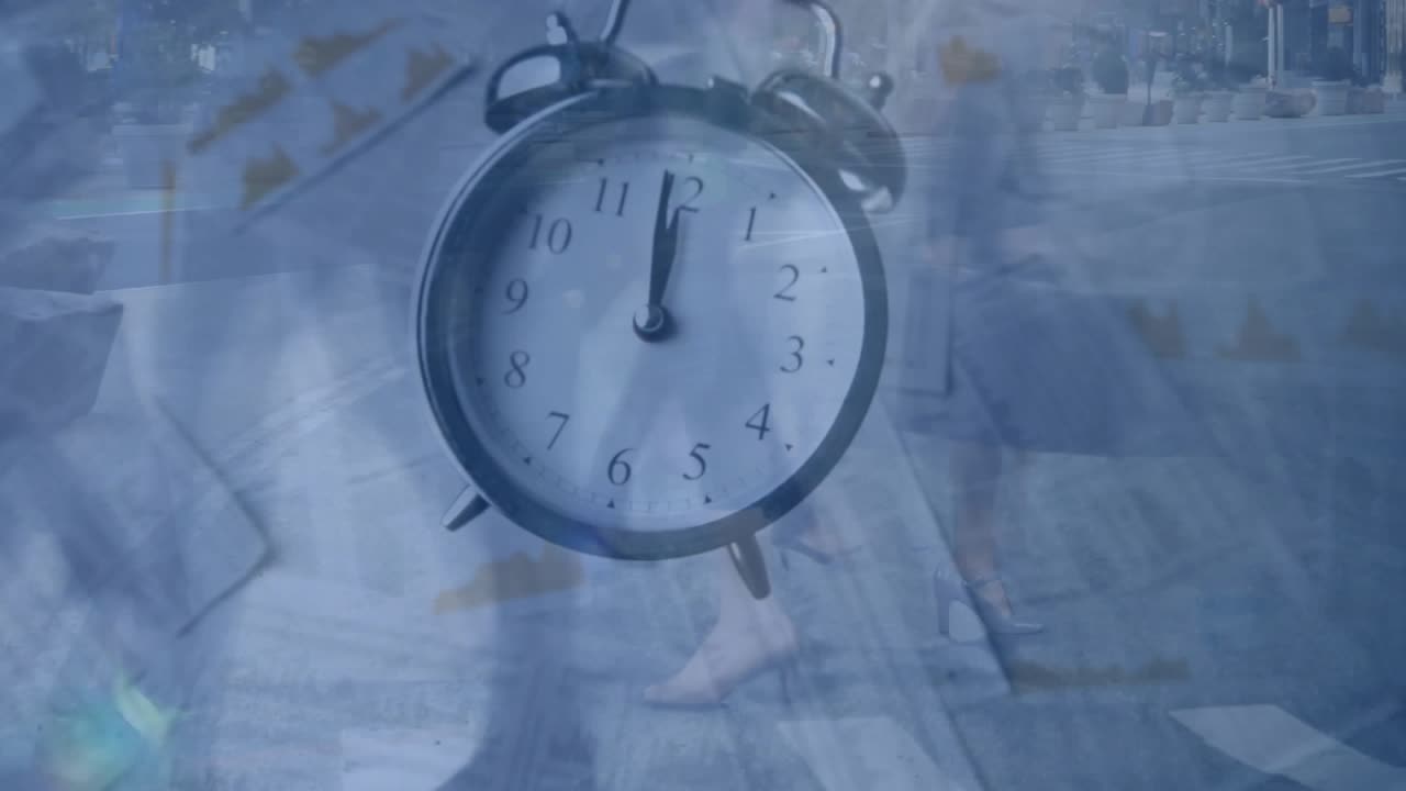 Animation of clock and data processing over clock and global network