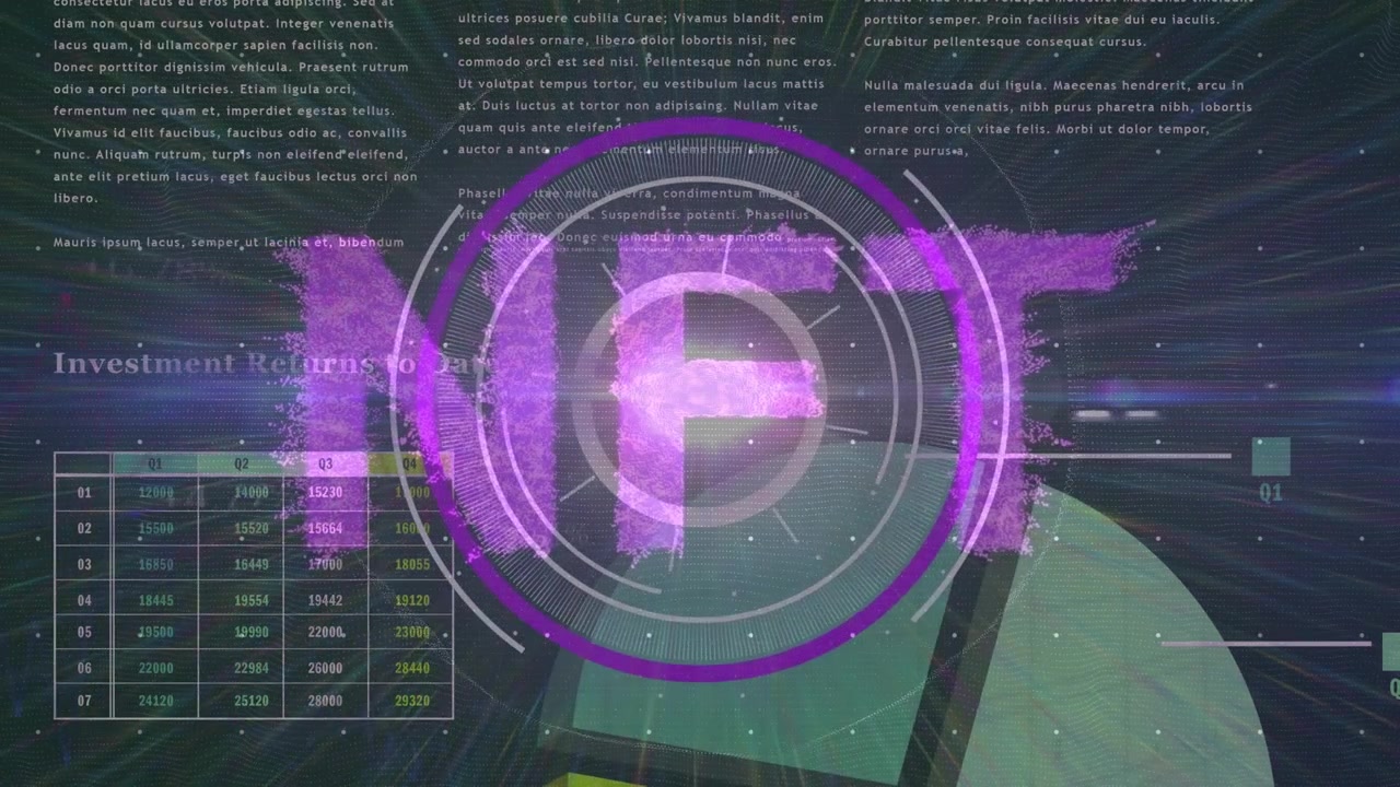 Futuristisk digitalt grensesnitt som viser IoT-data og finansiell informasjon