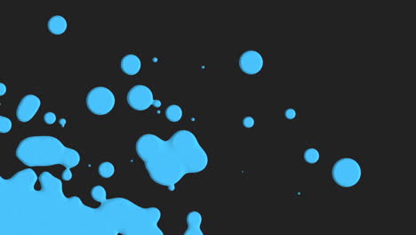 flowing abstract liquid blue splashes spots on black gradient