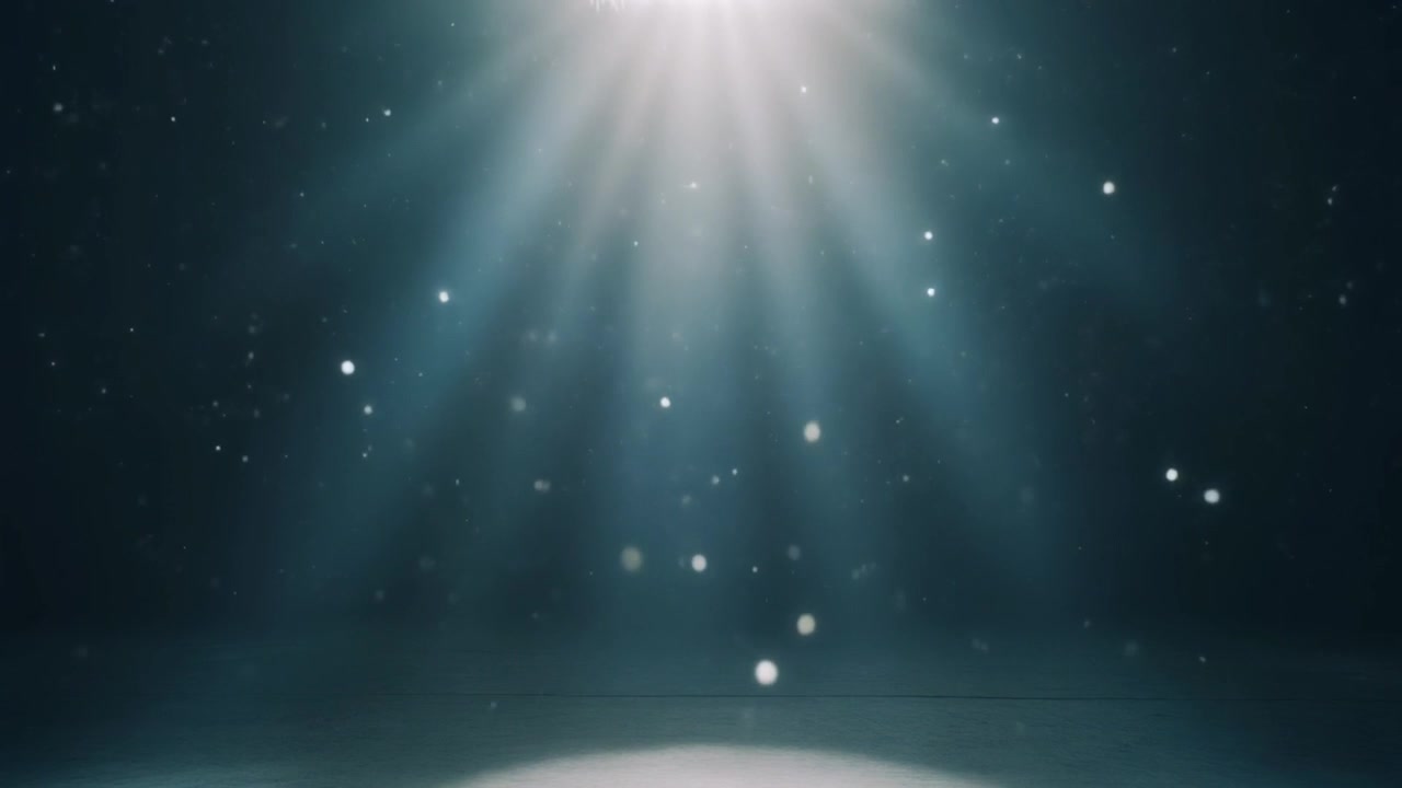 Holofote Brilhante Iluminando com Partículas de Poeira Flutuantes