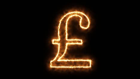 pound sterling symbol of burning flame. british pound symbol made from fire flame. flaming burn font or bonfire alphabet text with sizzling fiery shining heat effect. 3d rendering.