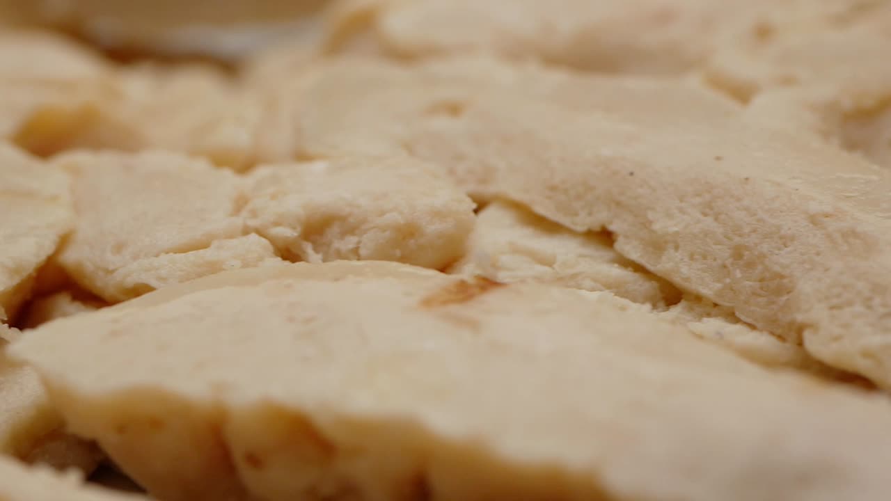 Close Up Macro Shot of Cooked Chicken Pieces
