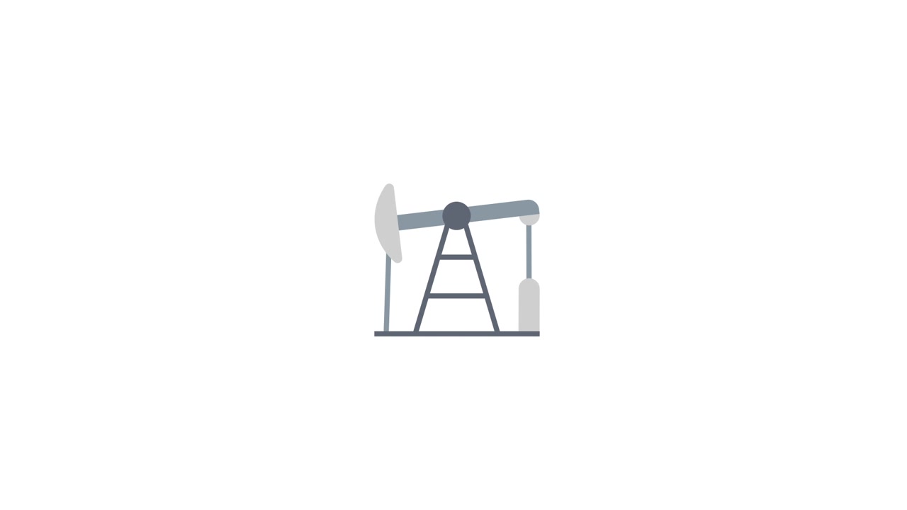 Flat Design Animation of an Oil Pumpjack Working