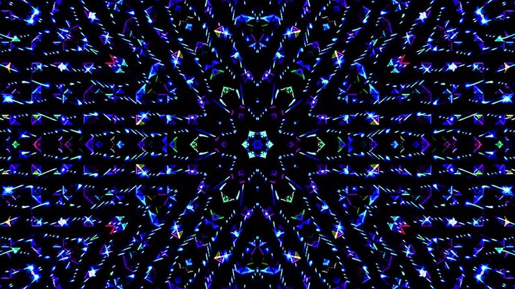 Beautiful abstract kaleidoscope that shines, a radiant light that regulates the subtle movements