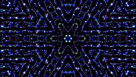 hermoso caleidoscopio abstracto que brilla, una luz radiante que regula los movimientos sutiles