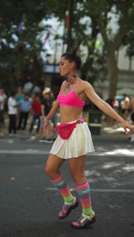 woman at pride parade