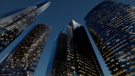 city skyscrapers at night