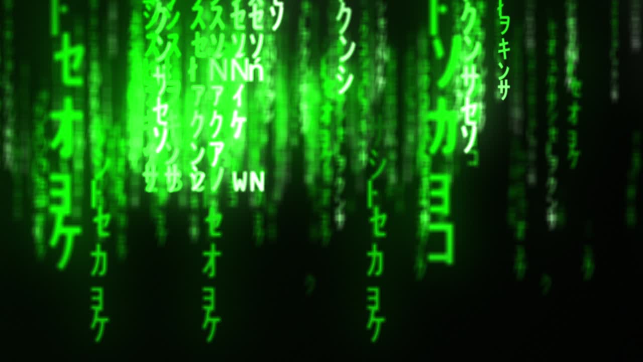 Non-funginle Token - Matrix Binary Code Zoom Particle Playground