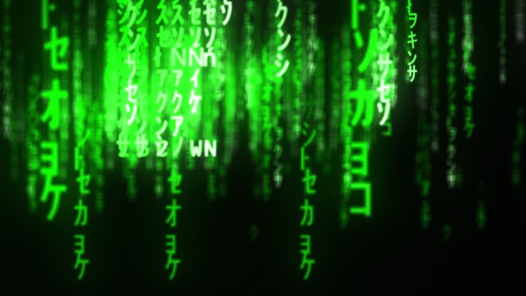 Non-funginle Token - Matrix Binary Code Zoom Particle Playground