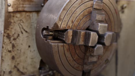 Slider shot of a metal turning lathe