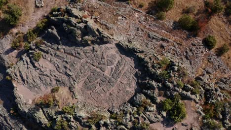 top view of an age-old thracian sanctuary harman kaya in rhodope mountain, bulgaria