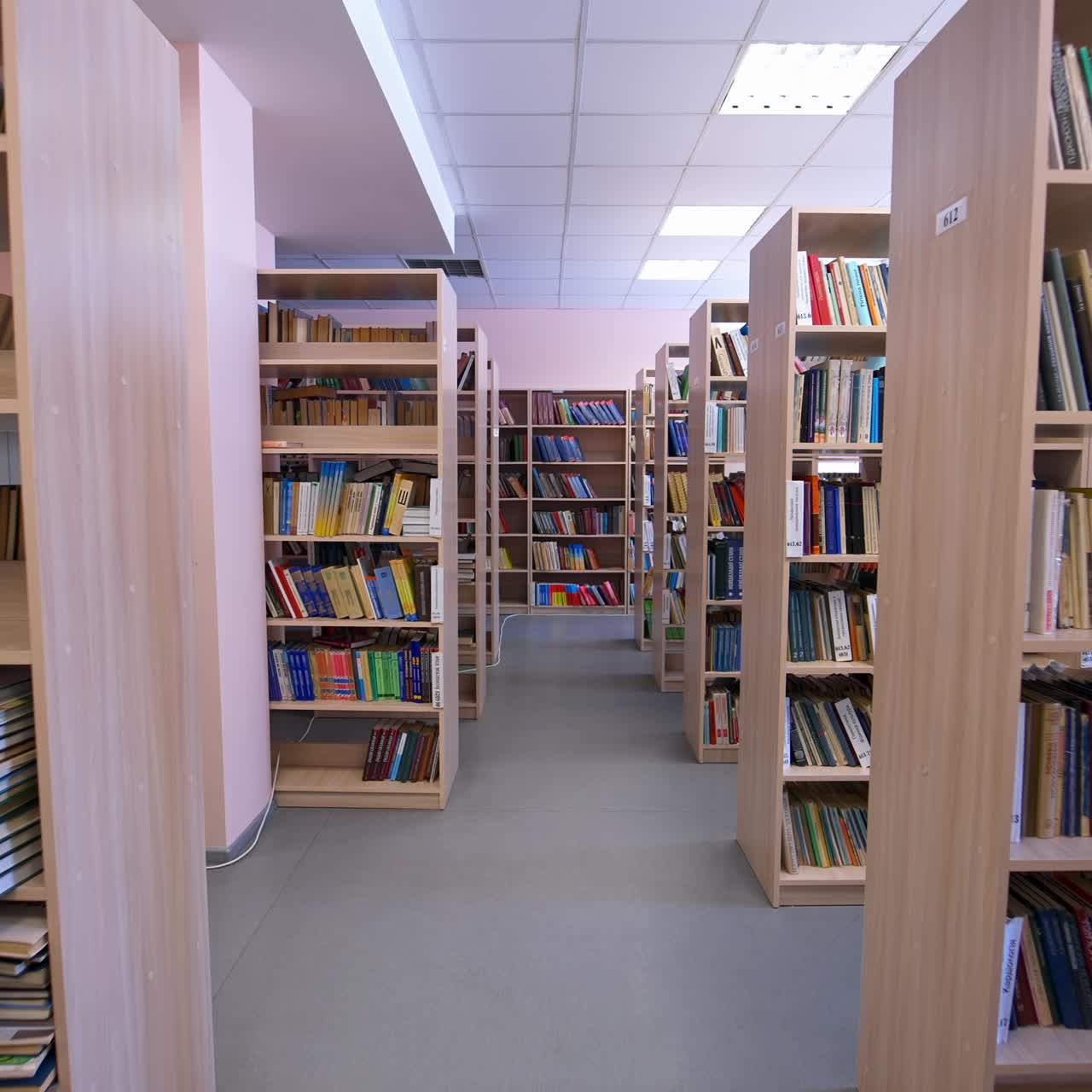 Bookshelf in public library