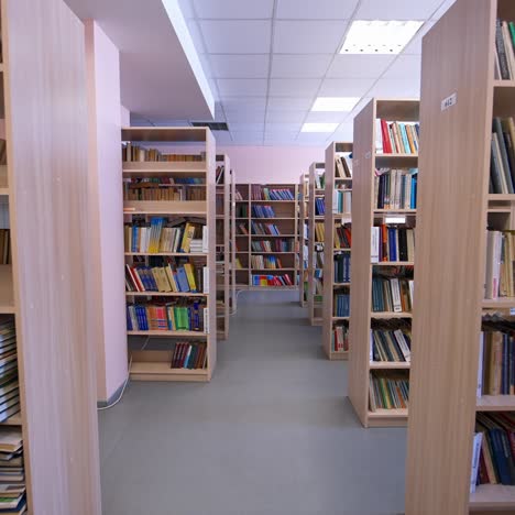 bookshelf in public library