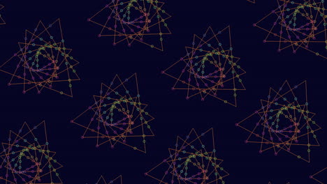 Buntes-Geometrisches-Muster-Aus-Dreiecken-Und-Quadraten-In-Blautönen