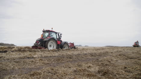 harvest of danish carrots with heavy machinery