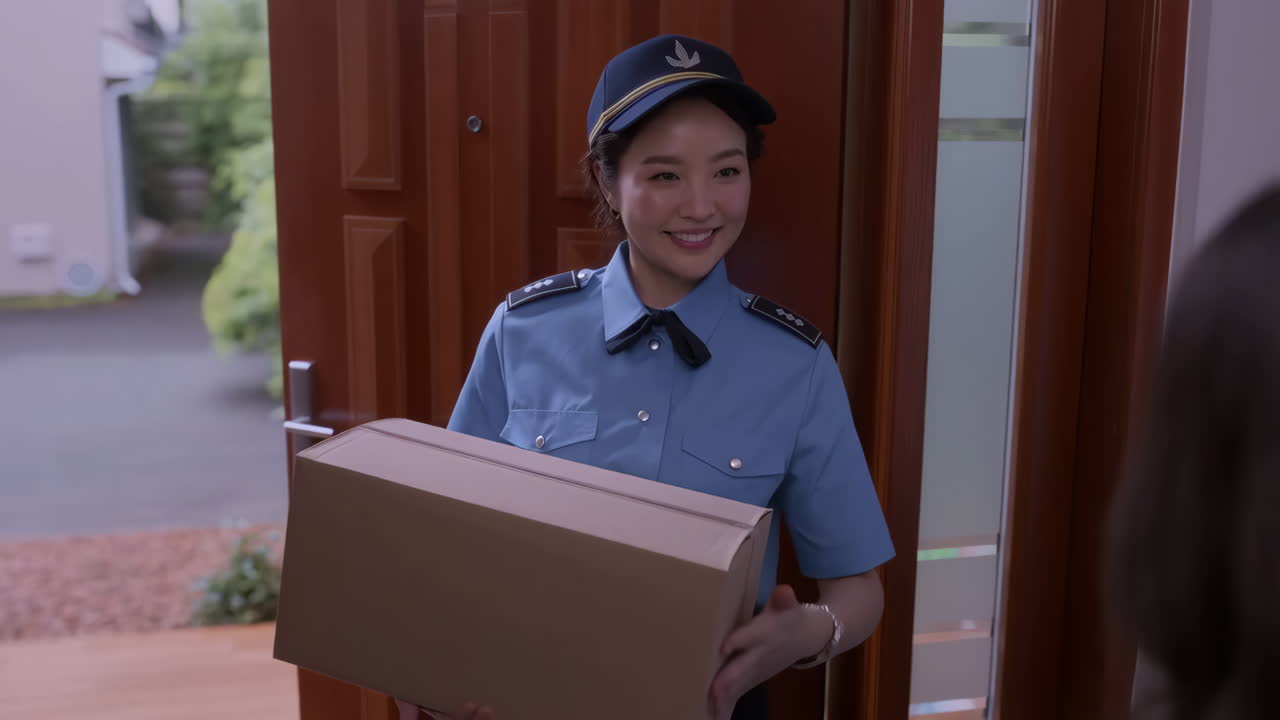 persona de entrega con el paquete