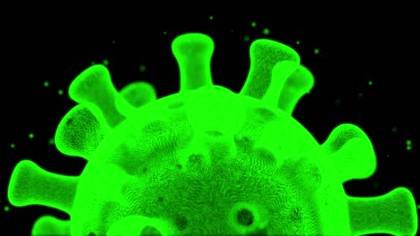 visualización digital del coronavirus (covid-19). tecnología de hologramas médicos en pantalla digital. simulador gráfico de movimiento digital del virus.