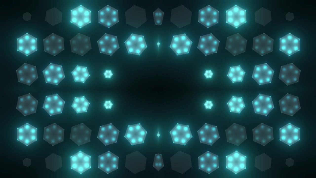 Espectáculo de luces abstracto - Patrón de hexágonos brillantes