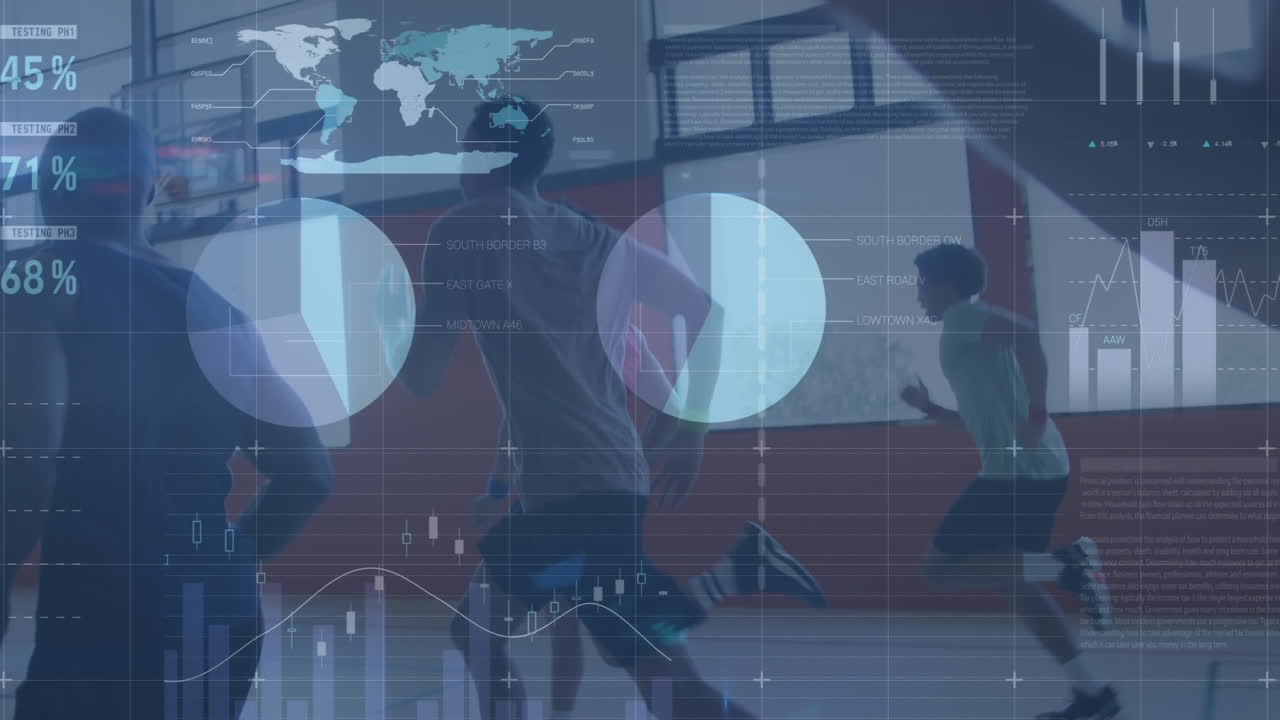 농구 선수에 대한 데이터 처리 및 통계의 애니메이션