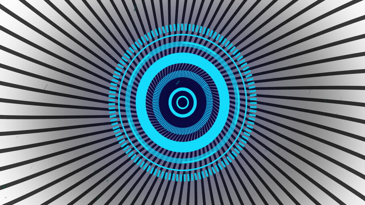 Animation of shapes moving and scope scanning over black background