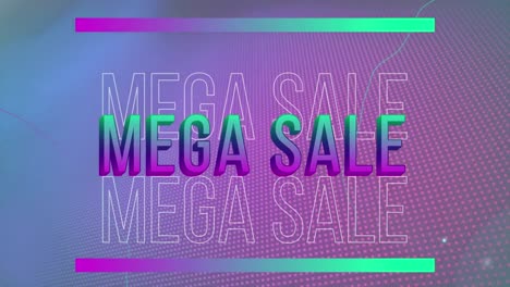 Animation-Von-Mega-Sale-Text-Mit-Linien-Auf-Beleuchtetem-Hintergrund