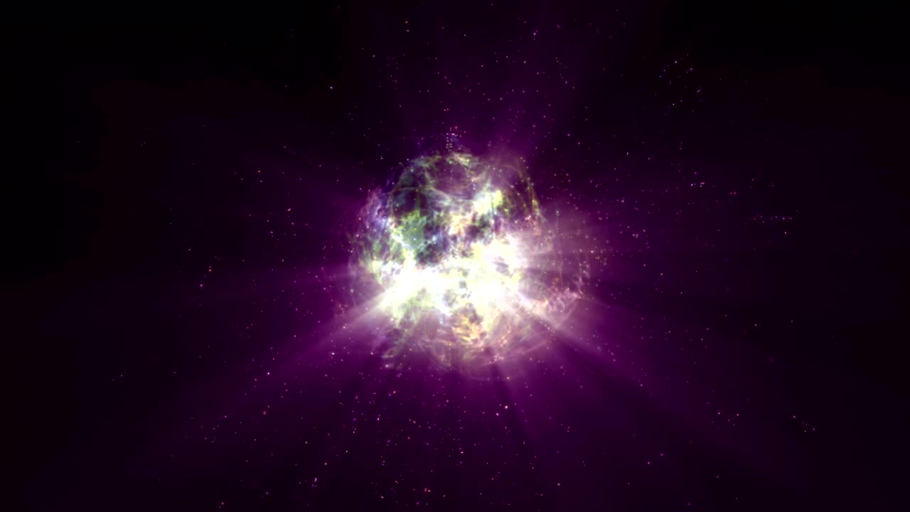 bola de energía de color de partículas atómicas 4k