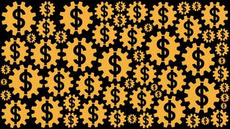 dollar sign gears spinning background