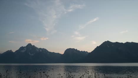 Lapso-De-Tiempo-De-La-Puesta-De-Sol-En-El-Parque-Nacional-Grand-Teton