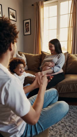 happy family expecting baby