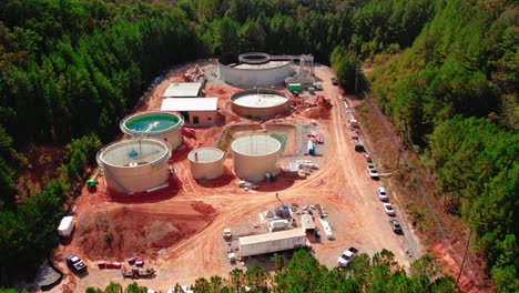 waste water treatment plant in forest while in construction