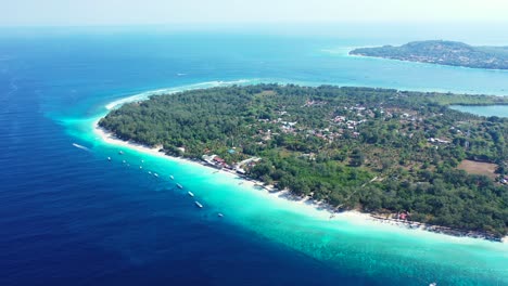 bali, indonesia, panorama aéreo, islas gili frente a la costa de lombok