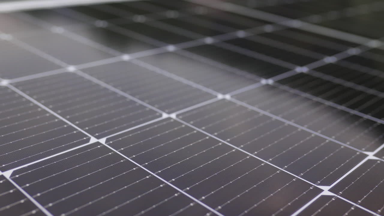 태양 전지 패널의 클로즈업