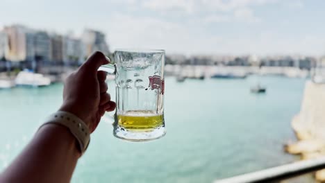 sun, sea, and beer: perfect greek holiday moment