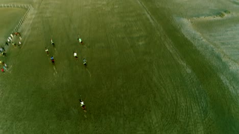 Top-down-shot-of-a-Polo-Match-from-a-drone