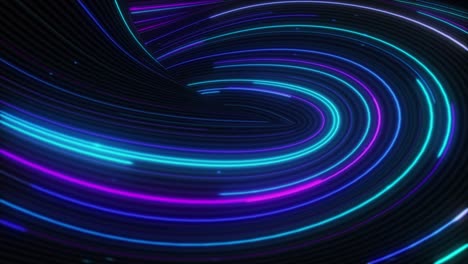 líneas espirales de neón brillantes abstractas
