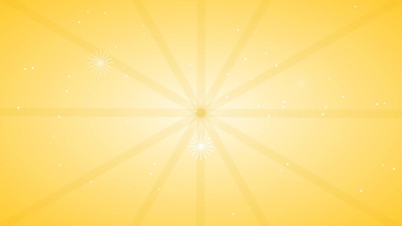 Abstract Yellow Background with Radiating Light Rays and Floating Particles