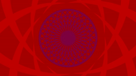 objeto gráfico que gira en el centro, aumentando y luego reduciendo el tamaño dentro de un marco gráfico, mientras que el fondo cambia rápidamente de color creando un efecto psicodélico, en formato de video 16: 9