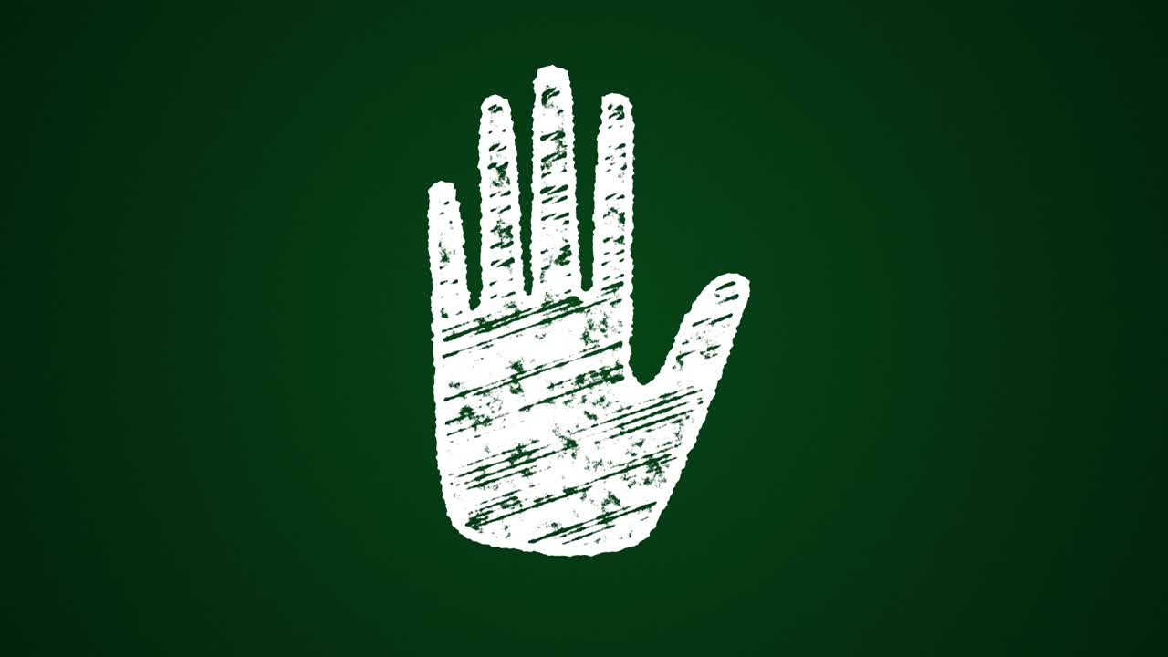 블랙보드 위에 크레이드로 손으로 그려진, 손으로 그린 애니메이션 4k