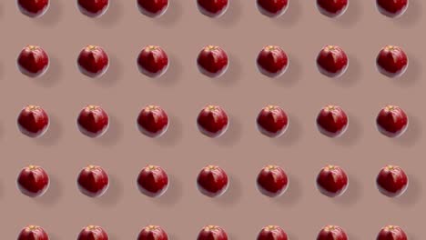 patrón colorido de manzanas frescas. vista superior. patrón sin costuras con manzana. diseño de arte pop. animación realista. movimiento de video 4k