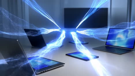 digital connectivity and data flow among devices in an office setting